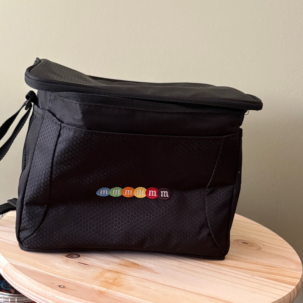 Port Authority Black  cooler Bag with Multicolor M&M Accent